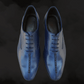 Hand-stitched Blue Leather Oxfords